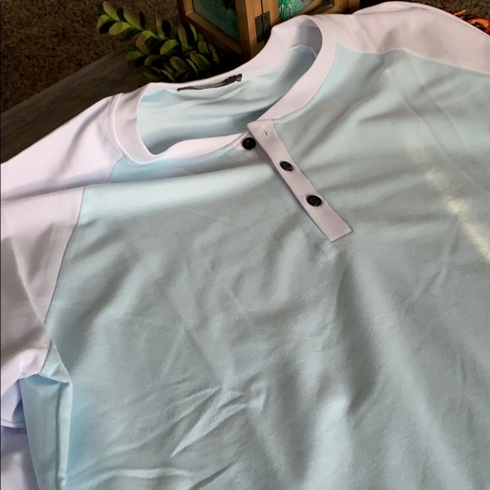 Men’s light blue/teal shirt